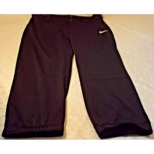 Nike Women's Large Capri Pants Black Zip Fly Elastic Bottom Comfort Sporty